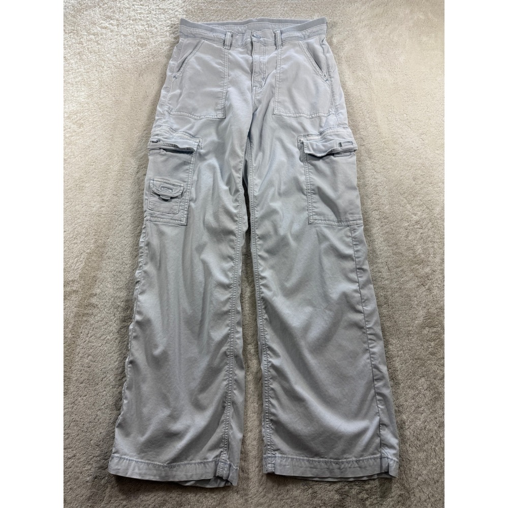 American Eagle Womens Cargo Stretch Wide Leg Grey Pants 2 Regular Meas: 28x28.5